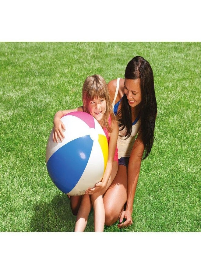 كرة شاطئ قابلة للنفخ من KinderTales® مقاس 24 بوصة - مصنوعة من مادة PVC المتينة، خفيفة الوزن، ملونة، مثالية لحفلات المسبح، وأيام الشاطئ، والألعاب الجماعية، ولعبة دودجبول، آمنة للأطفال - Image 4